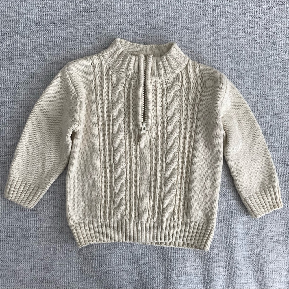 Gymboree 1/2 zip Cable Knit Sweater, Boys size 18-24 months.